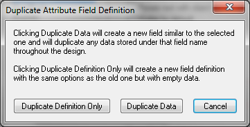 Duplicate Attribute Field Definition